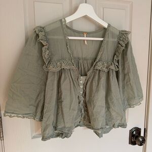 Free People Luna Top XS Green